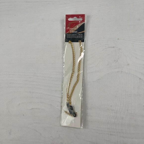 Fashion In View Yellow Goldtone  Eyeglass Chain 26 Inches 66 CM - Picture 1 of 2